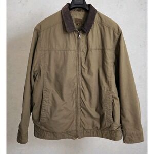 St Johns Bay Men's XXL Green Flannel Lined Chore Barn Coat Jacket Pre Owned